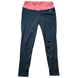 FILA RUNNING LEGGINGS BLACK PINK ACTIVEWEAR PERFORMANCE LEGGING sz M